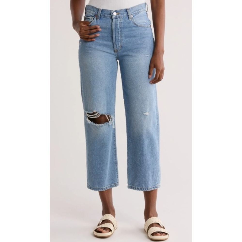 Etica‎ Denim Altin Loose Crop Jeans Ithaca Ripped Distressed High Waist Size 26